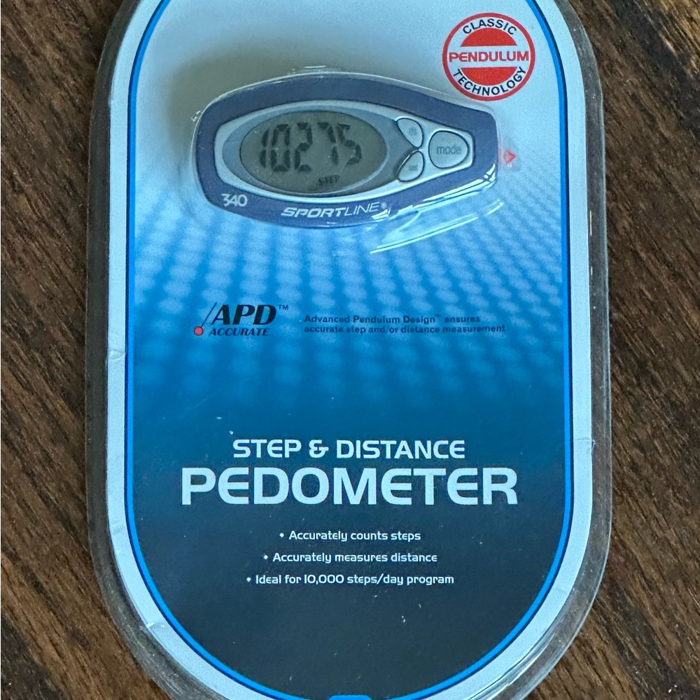 Sportline Step & Distance Pedometer -Blue -New in Box - Advanced Pendulum Design